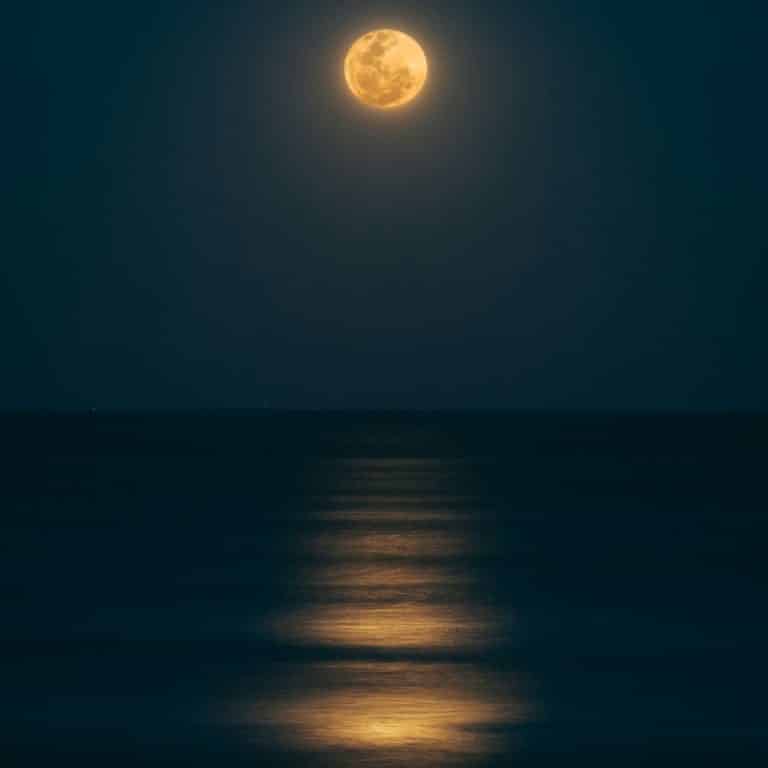 Pleine lune au-dessus de la mer